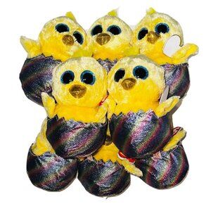 Easter Chick Plush Stuffed Animal in Rainbow Egg 6” Small TY Beanie Boo -8 Pack